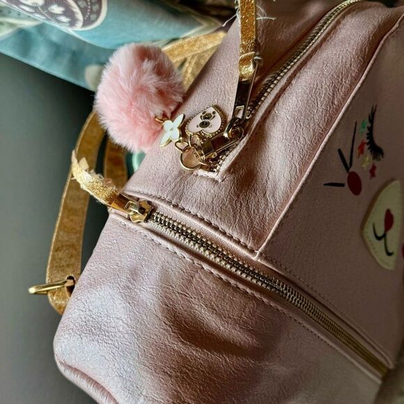 Kitty Cat Unicorn Pink Gold Glittery Backpack Under One Sky EUC - Picture 2 of 8